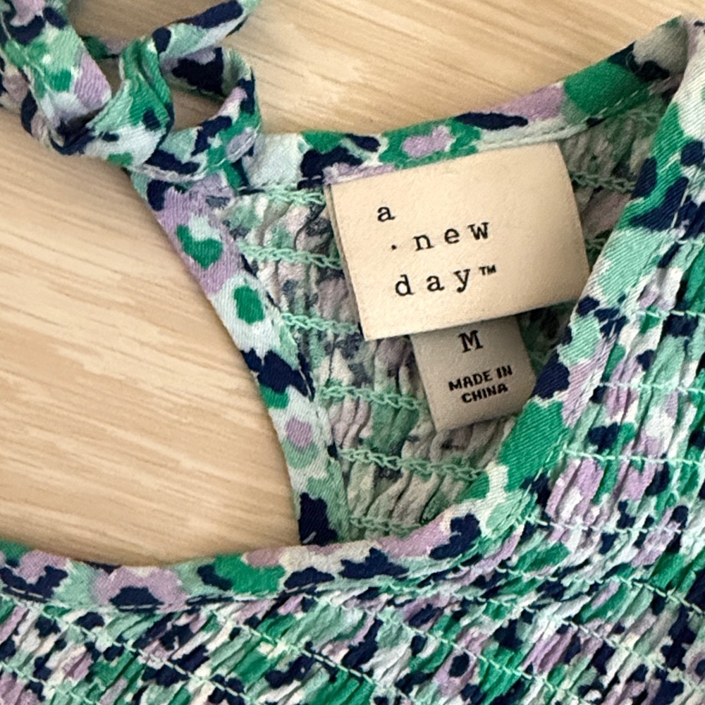 3/$10 a new day Teal Floral Midi Dress - Picture 2 of 6